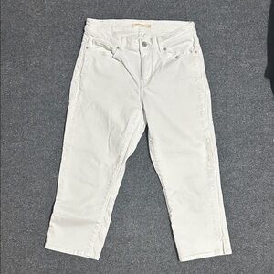 Levi's Women's White Cropped High-Rise Jeans